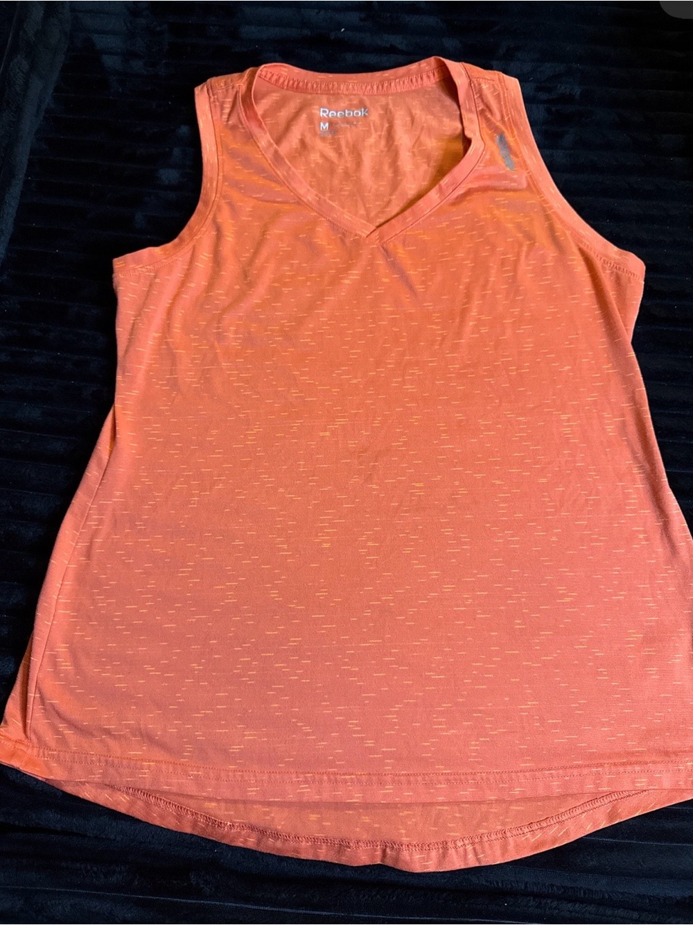 Reebok Women's Orange Heathered V-Neck Tank